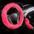 Car Steering Wheel Cover with Handbrake Cover & Gear Shift Cover CXTIY Fashion Steering Wheel Wrap Faux Wool Fluffy Soft and Warm in Winter Diamet...