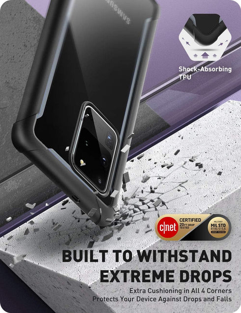 i-Blason Ares Series Rugged Clear Protective Bumper Case for 6.9-Inch Galaxy S20 Ultra (2020), Black...