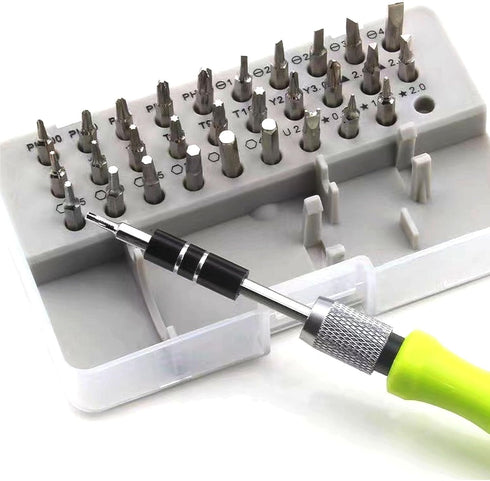 Buspoll Mini Screwdriver Set, Magnetic Precision Screwdrivers Bit Set (Star, Y, Torx, Triangle, Phillips, Slotted, U, Hex Heads) Repair Tools Kit ...