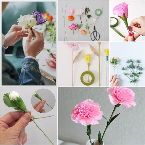 Floral Arrangement Kit Bouquet DIY Making Tools 24 Gauge Floral Stem Wire,24 Gauge Paddle Wire,Wire Cutter,Tapes...