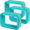 PACKISM TSA Approved Toiletry Bag - 3 Pack Upgrade Color-Edged Clear Makeup Bag, Clear Toiletry Bag For Traveling Fits Various Storage Needs, Turq...