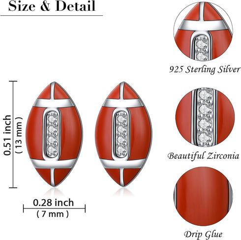 Women Earrings 925 Sterling Silver Football/Airplane/Animal Dainty Stud Earrings Birthday Gifts...