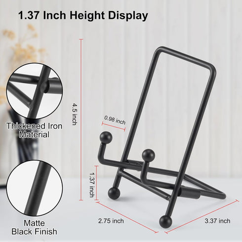 Plate Stand 3 Pack Display Stand Metal Book Holder Stand Black Picture Holder Stand Small Plate Stand Metal Frame Plate Display Stand for Picture ...