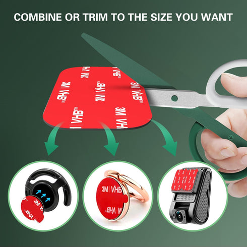 volport 5 Pack Rectangle Heat Resistance Double Side Tape 3M VHB Sticker Pads Sticky Adhesive Replacement for Magnetic Dashboard Car Mount Holder ...