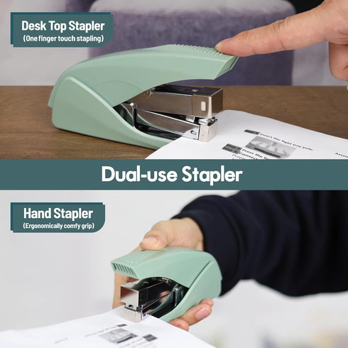 AFMAT Effortless Stapler for Desk, 50 Sheet Capacity, Low Force, Built-in Staple Remover, One Finger Touch Stapling Desktop Stapler, Portable & Sp...