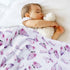 BORITAR Baby Blanket for Girls Soft Plush Minky Fabric, Double Layer Dotted Backing with Elegant Purple Butterfly Printed Blessed Blanket Gift for...