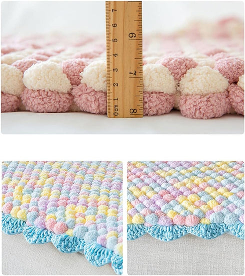 3 Rolls Pomp-A-Doodle Yarn,100% Polyester Jelly Bean POM-POM Ball Yarn for Crochet Knitting Handcraft Mat Pet Nest 450g (Sunny Day)...