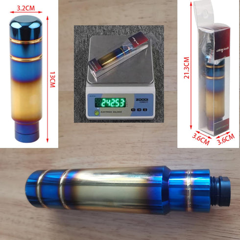 Weighted Manual Shift Knobs Blue, 5 Inch with 3 Threaded Adapters M8 M10 M12 x 1.25, Metal Gear Stick Shift Knob Aluminum Alloy, Universal Car Acc...