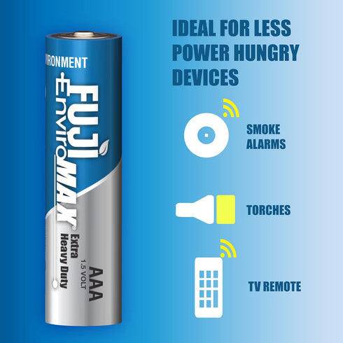 Fuji Enviromax 3400BP4 EnviroMax AAA Extra Heavy-Duty Batteries (4 pk), Blue, Standard...