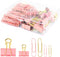Cute Paper Clips Binder Clips Combo Set, 165 Psc, Assorted Size Paper Clips for Office, Cute Office Supplies Set, Pink...