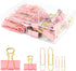 Cute Paper Clips Binder Clips Combo Set, 165 Psc, Assorted Size Paper Clips for Office, Cute Office Supplies Set, Pink...
