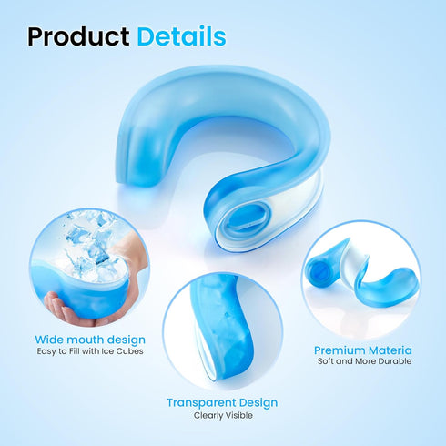 samply Ice Pack Wrap for Neck and Shoulders, Cold Packs for Injuries, Swelling and Pain Relief, Wearable Neck Cooling Towels for Reusable Cold Com...