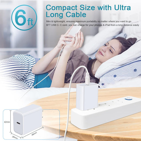 Galaxy S24 Ultra/S23+ Charger,20W USB C Charging Block for Google Pixel Fold,8 Pro,7 Pro,7a,6 Pro,8;USB Type-C Brick with 6FT Type C Cable for Sam...