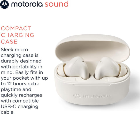 Motorola Moto Buds 065 - True Wireless, Ear Buds, Noise Isolation and 17 Hours Playtime, Touch Control on Both Earbuds, IPX4 Water Resistant, ENC ...