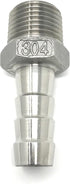 CONCORD 304 Stainless Steel 1/2" Barb Hose to 1/2" NPT Home Brew Fitting. 2 Pack...