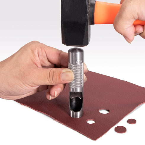 Spurtar 12 PCS Steel Hollow Leather Punch Set 1/8''-3/4''(3-19mm) Heavy Duty Round Hole Punch Set Leather Hole Tool for Watch Cloth Belt Gaskets w...