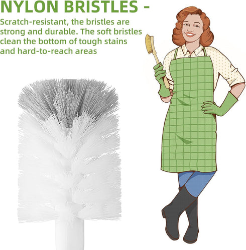 SUBEKYU Bottle Brush, Baby Bottle Brush with Nipple and Straw Cleaner Set for Cleaning Water Bottle, Gray+ White...