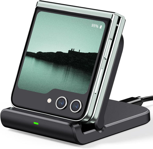Wireless Charger for Samsung Z Flip 6, SwanScout 501S, Foldable Fast Wireless Charging Stand for Galaxy Z Flip 6/5/4/3, Charging Station for Samsu...