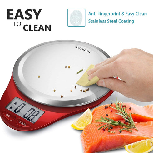 Food Scale, NUTRI FIT Kitchen Scales Digital Weight Grams and Ounces Large Stainless Steel Platform for Baking Cooking Weight Loss, High Accuracy ...
