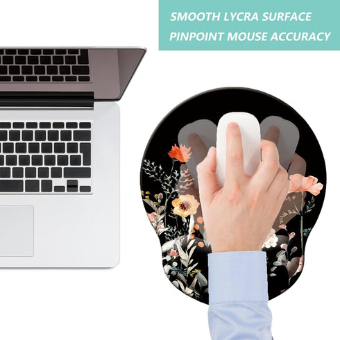 Mouse Pad with Wrist Support, Ergonomic Mouse Pad with Memory Foam Wrist Rest Cushion, Non-slip Rubber Base Gaming Mice Pad for Home Office Comput...