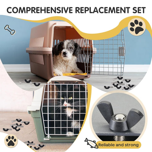 23 Set M6 Pet Carrier Fasteners, Kennel Replacement Bolts and Butterfly Nuts Dog Kennel Hardware Replacement Set for Pet Carrier Kennel...