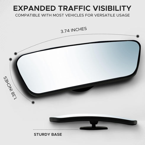 EcoNour Car Blind Spot Mirror, Car Side Mirror (2 Pack) - Convex Rear View Blind Spot Mirrors, 2" Rectangle HD Car Side Mirror Blindspot, Wide Ang...