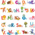 DECOWALL DS4-8002 Animal Alphabet Kids Wall Stickers Wall Decals Peel and Stick Removable Wall Stickers for Kids Nursery Bedroom Living Room (Smal...