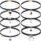 Hicarer 8 Pieces Black Faux Leather Choker Necklace for Women 15 Inch Adjustable Choker Necklaces for Women Leather Classic Gothic Chokers Women G...