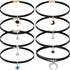 Hicarer 8 Pieces Black Faux Leather Choker Necklace for Women 15 Inch Adjustable Choker Necklaces for Women Leather Classic Gothic Chokers Women G...