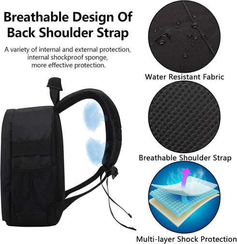Camera Backpack Professional Camera Bag for DSLR/SLR Mirrorless Camera, Photography Backpack Case for Women Men Photographers, Camera Case Compati...