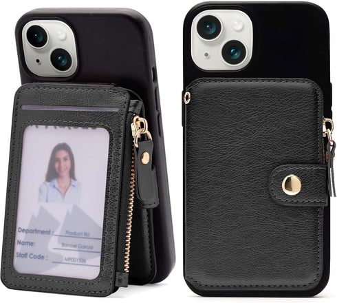 M-Plateau Small Wallet for Women Large Capacity with ID Window, Phone Wallet with 3M Adhesive Card Holder for Phone Case (Compatible with Most Sma...