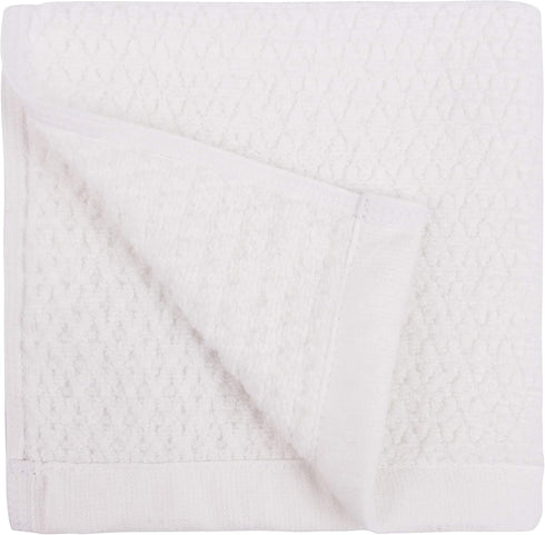 Diamond Jacquard Washcloth, Set of 6, 13" x 13", White...