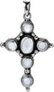 AeraVida Refined Classy White Mother of Pearl Inlay Circle of Faith Cross Unisex .925 Sterling Silver Pendant...