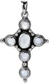 AeraVida Refined Classy White Mother of Pearl Inlay Circle of Faith Cross Unisex .925 Sterling Silver Pendant...