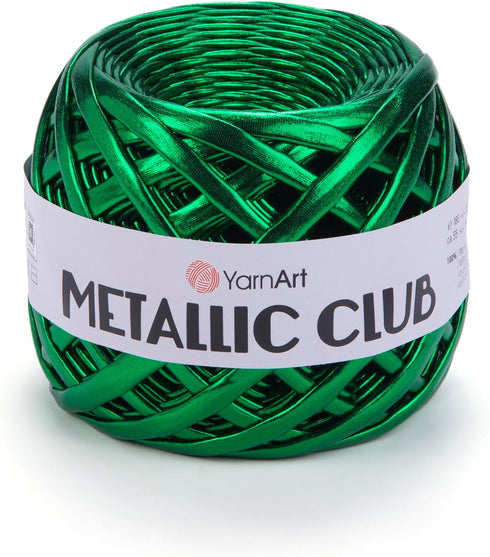 YarnArt Metallic Club Yarn Super Bulky T-Shirt Yarn 100% Polyester Yarn 6.35 oz / 180 gr, 60 yrds / 55 Meters, Shiny Colors, Handbag Yarn, Rug, Ch...