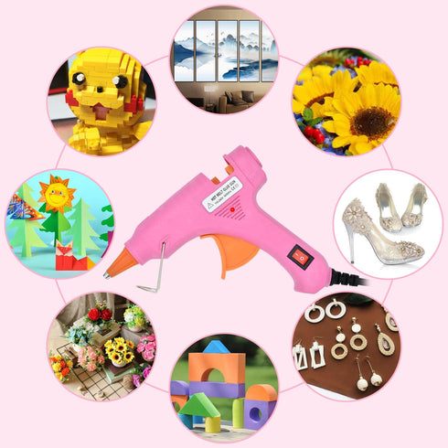 Glue Gun, Hot Glue Gun with 30 Glue Sticks and 10 Wood Craft Sticks, Mini Hot Melt Glue Gun Kit with Carrying Case for Crafts, School DIY Arts, Se...