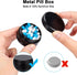 Portable Pill Box Metal Pill Case - Single Waterproof Pill Container for Purse & Pocket Travel Pillbox, Daily Round Aluminium Medicine Organizer H...