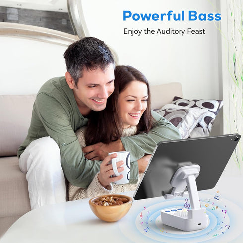 Gifts for Men Women, from Wife,Cell Phone Stand with Wireless Bluetooth Speaker, Punchy Bass & HD Stereo Sound Speaker for Home & Outdoors Compati...