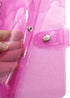 A7 Pink Red Glitter PVC Binder Cover Round Ring Binders Dia 15mm 6-Rings Snap Button Closure Shiny Dots Decor Loose Leaf Journal Albums DIY Cover ...