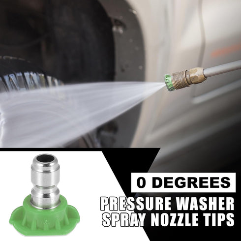 X AUTOHAUX 25 Degrees High Pressure Washer Spray Nozzle Tips Quick Connector Green 5 Pcs...