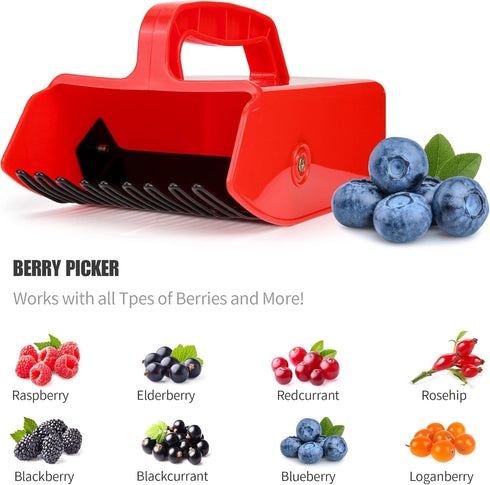 Blueberry Picker with Metallic Comb and Handle, Easier Berry Picking Harvest Tool,Berry Picker Rake Scoop for Blueberries Lingonberries Huckleberr...
