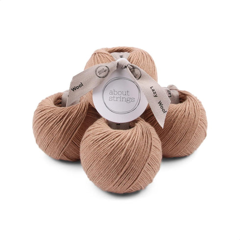 About Strings Lazy Wool - Merino Wool Blend No. 3 Light DK Yarn, 50g 109 Yards per Ball, 4-Pack (Malt)...