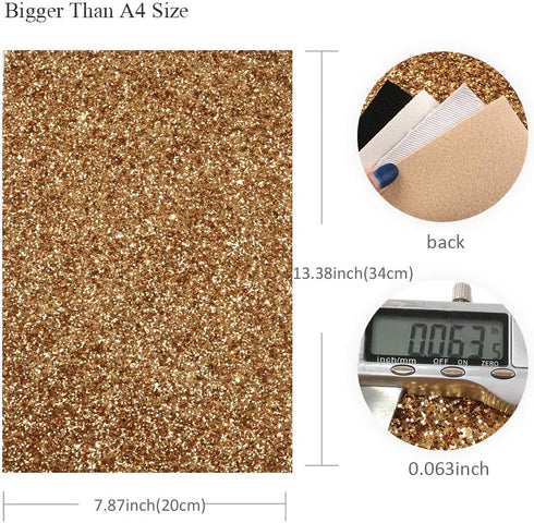 David accessories Chunky Glitter Faux Leather Sheets Metallic Grain Texture Pattern Fabric Crafts 5Pcs 7.7" x 12.9" (20 cm x 33 cm) for DIY Bows C...