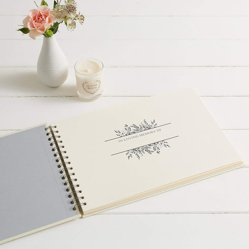 ANGEL & DOVE Funeral Guest Book & 2 Signs Set - Ivory, 12 x 8 - Create a Beautiful Memory Table at a Memorial or Celebration of Life...