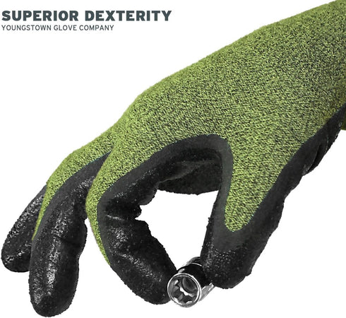Youngstown Glove Company unisex adult cut resistant safety gloves, Multicolored, Large US,Green...