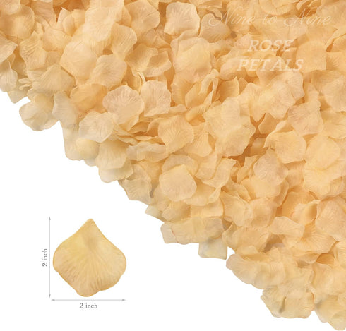 Nine to Nine Pack of 1000 Rose Petals, Artificial Flowers for Decoration Wedding Party (Champagne)...