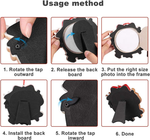 Toyvian Christmas Photo Frame Ornaments,Resin Picture Frame Xmas Tree Party Decorations Family Picture Keepsake Decor...