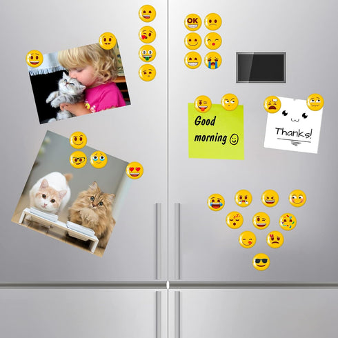 MORCART 30PCS Emoji Magnets for Fridge, Refrigerator Magnets for Locker Whiteboard Decorative School Cabinets Office Cubicle Magnetic Board Kitche...