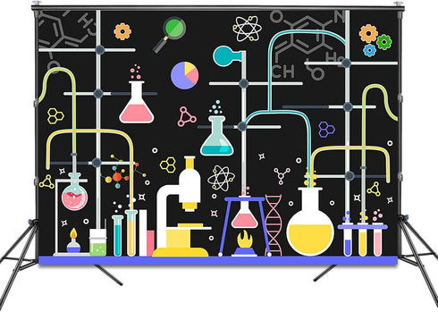 Chemical Science Birthday Party Backdrop 7x5ft Chemical Experiments Science Party Decorations Background for Kids Chemistry Lab Mad Scientist Equi...