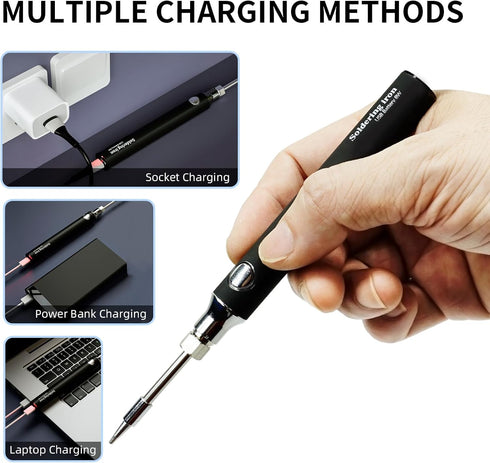 Cordless Soldering Iron Kit - Portable USB Solder Iron with 1000mAh Rechargeable Soldering Kit for Electronics, Appliance Repair, DIY...